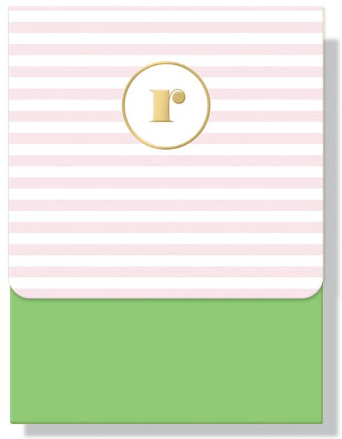 Pastel Initial R Boxed Note Cards - Set of 10
