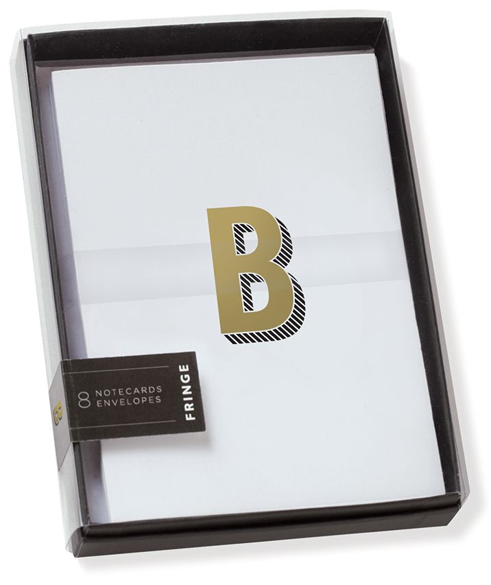 Gold Foil Initial B Boxed Note Cards - Set of 8