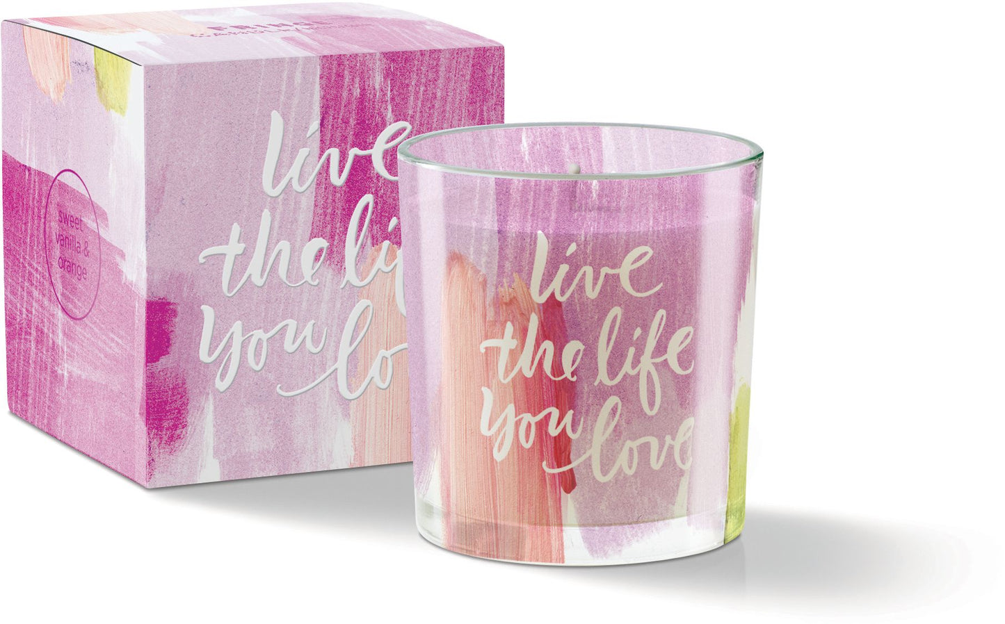 Brush ''Live Life'' Pink Candle 5 oz
