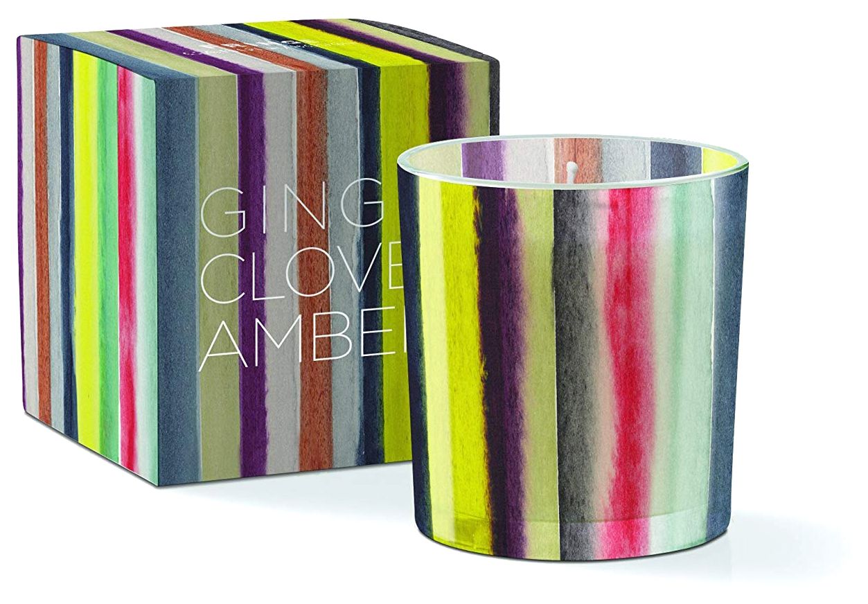 Forest Stripe Glass Candle 5 oz
