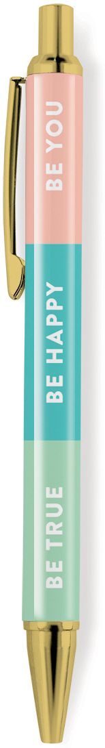 Pastel ''Be True, Be Happy'' Boxed Ballpoint Pen