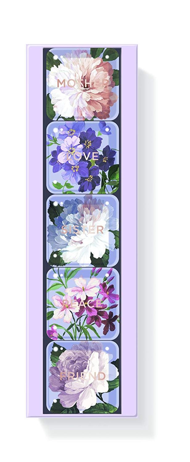 Classic Floral Square Magnets Set of 5