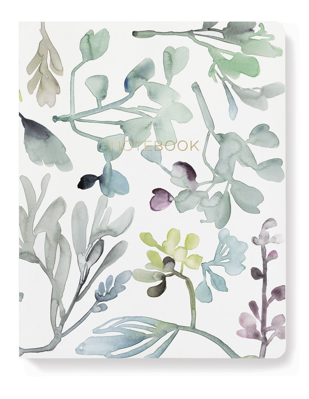 Watercolor Leaf Mix Large Paperback Journal 7.5x9.5