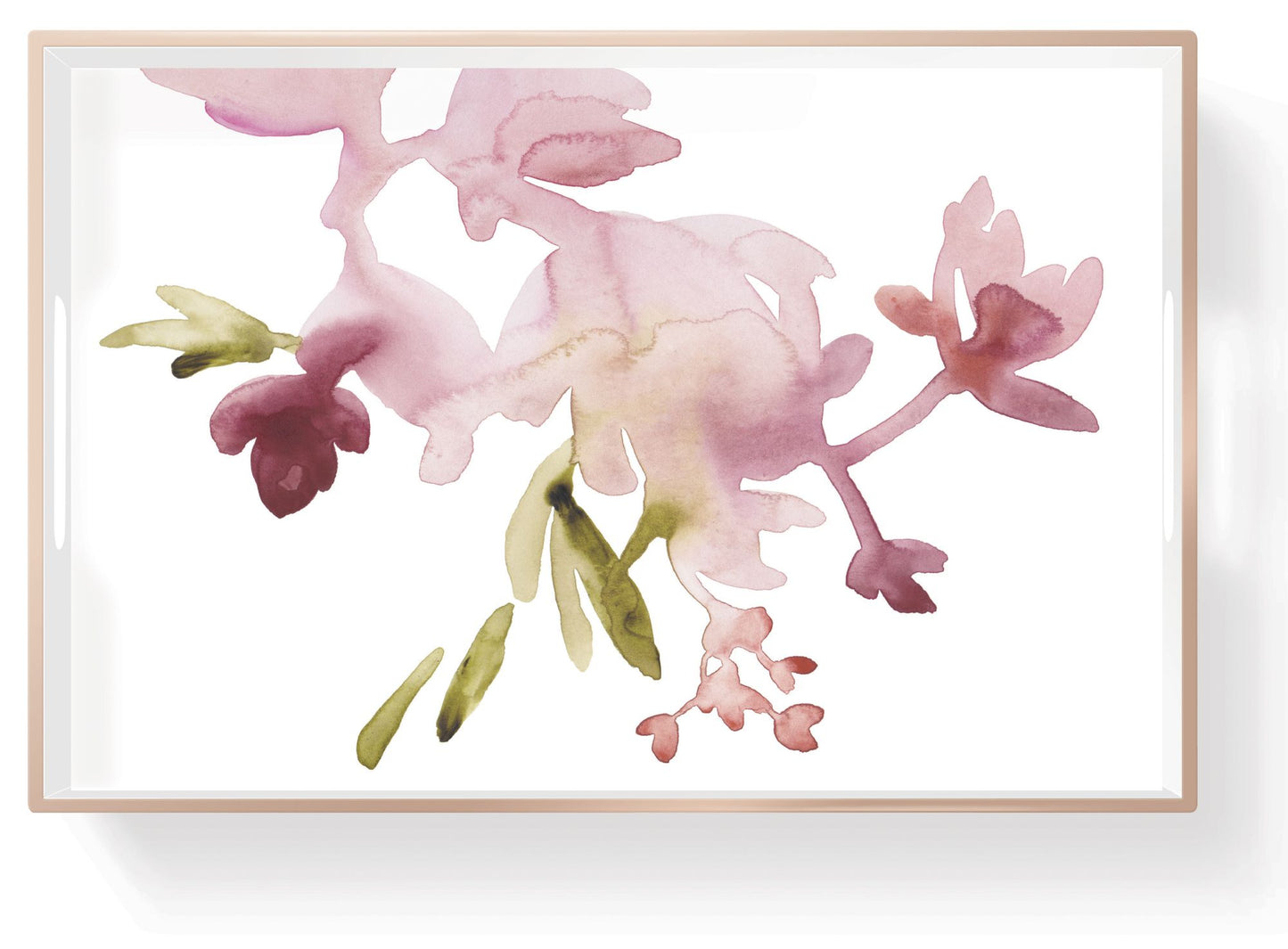 Watercolor Floral Lacquered Tray