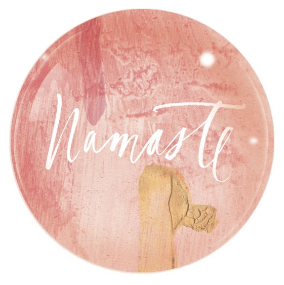 Namaste Brush Dome Glass Paperweight