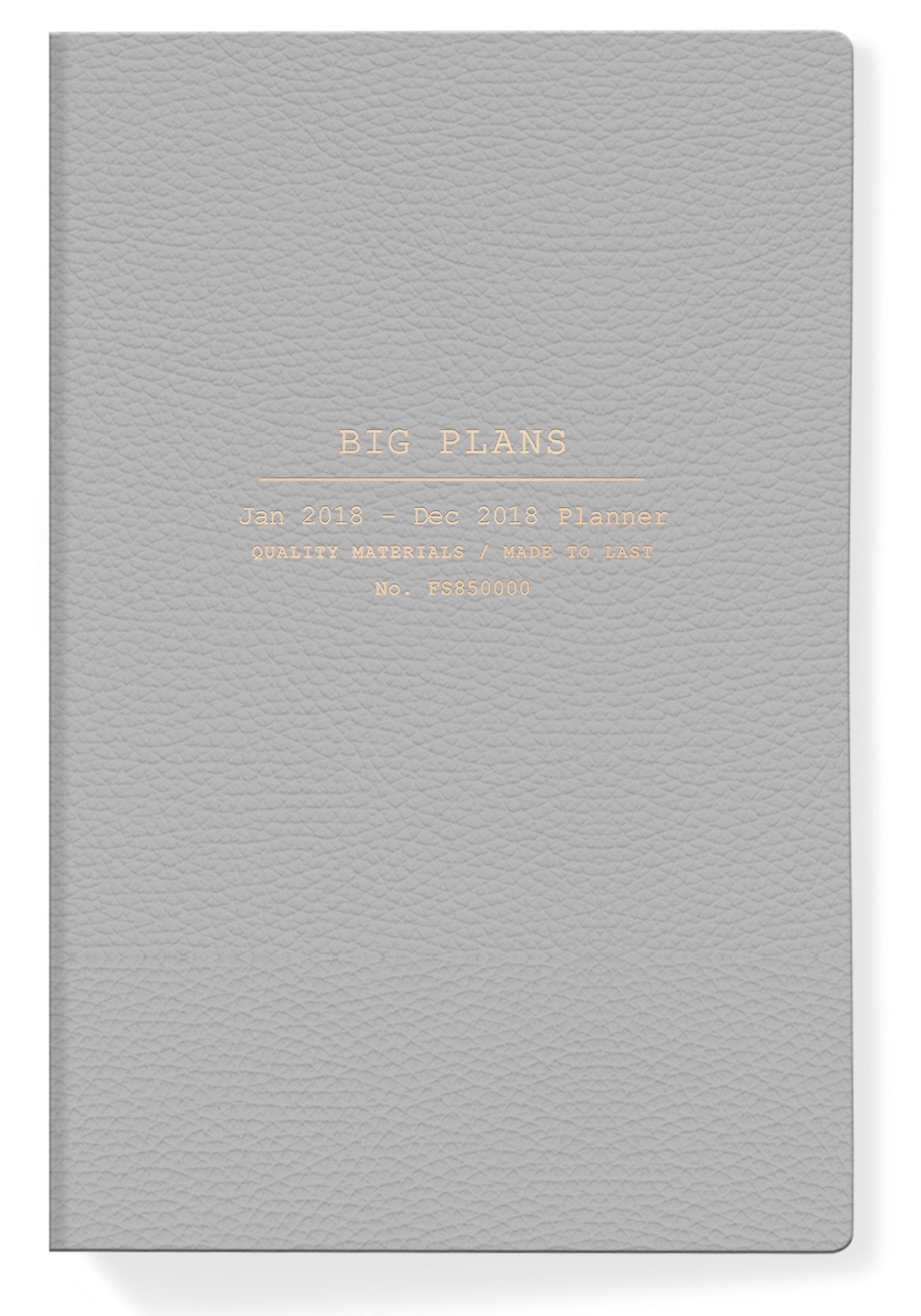 2018 Big Plans Gray 17-month Planner