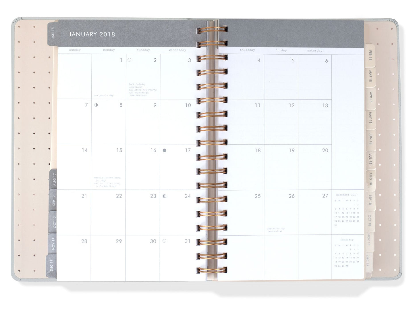 2018 Big Plans Gray 17-month Planner