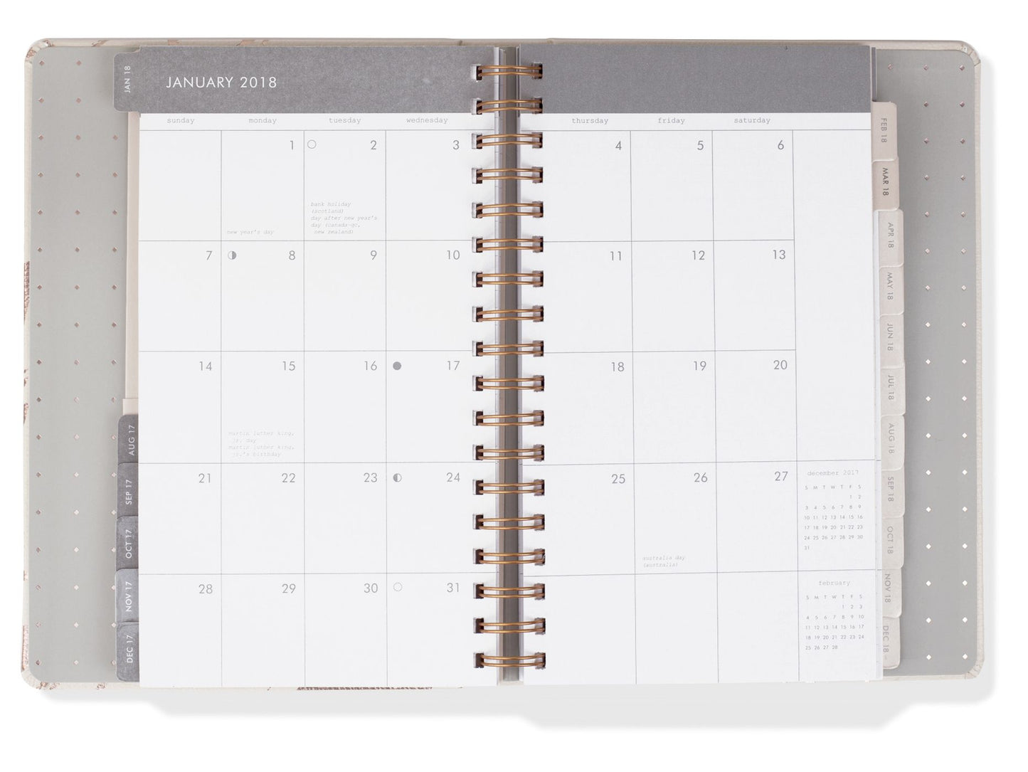2018 Blush Marble 17-month Planner