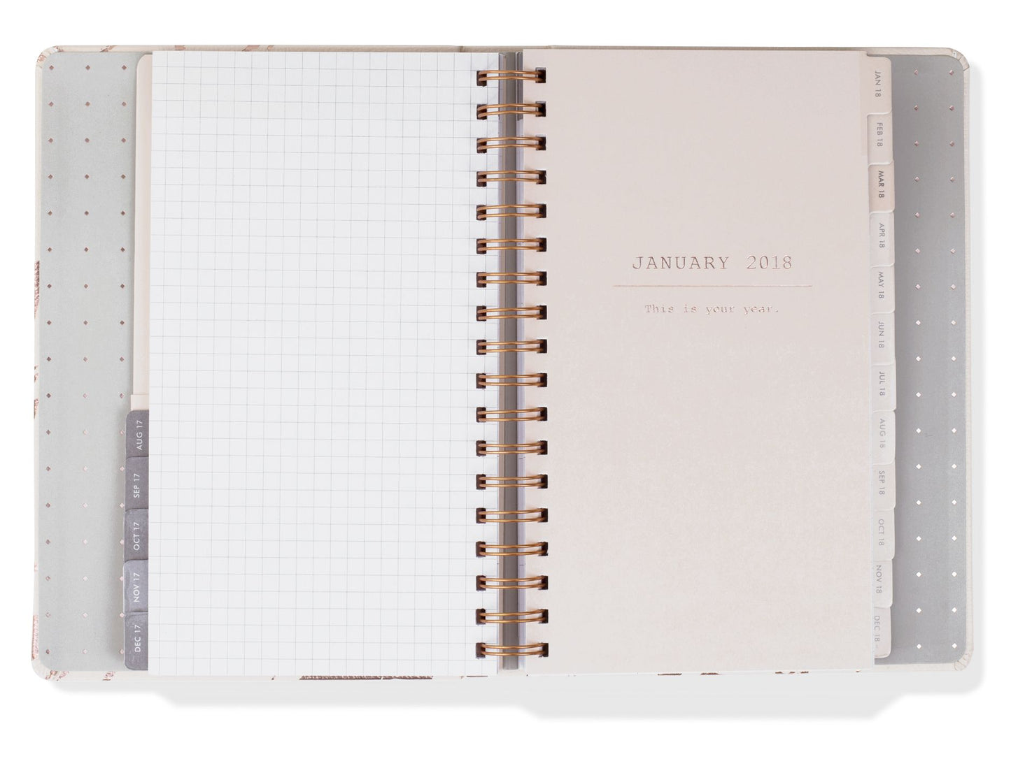 2018 Blush Marble 17-month Planner