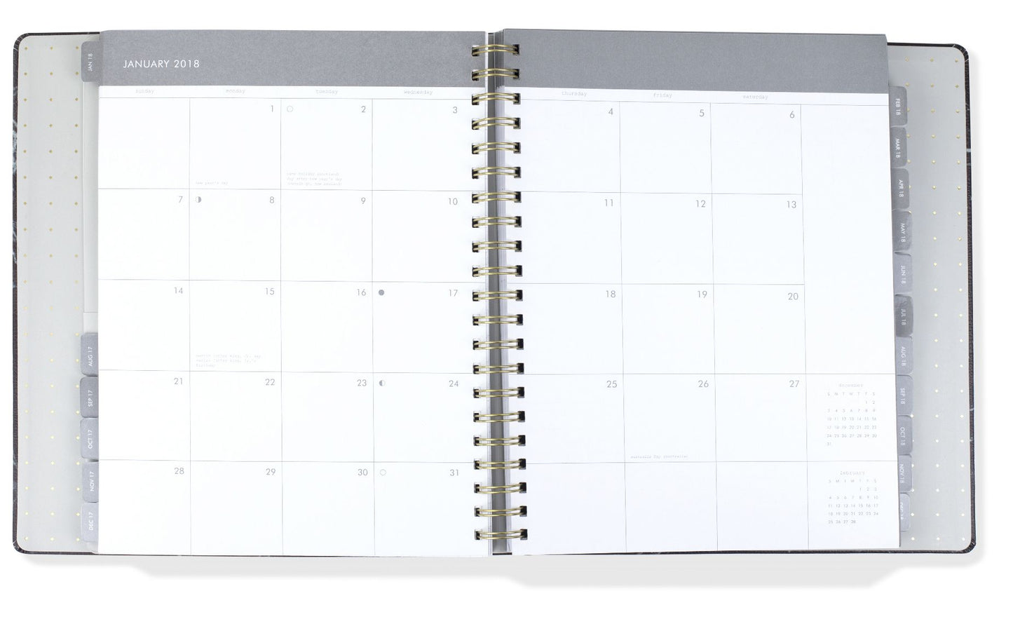 2018 Black Marble 17-month Jumbo Planner