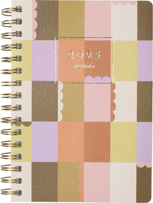 2024-2025 Fringe Retro Block 17-Month Faux Leather Spiral Weekly Planner