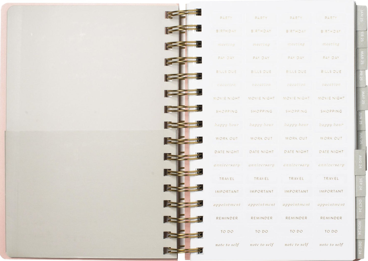 2024-2025 Fringe Retro Block 17-Month Faux Leather Spiral Weekly Planner