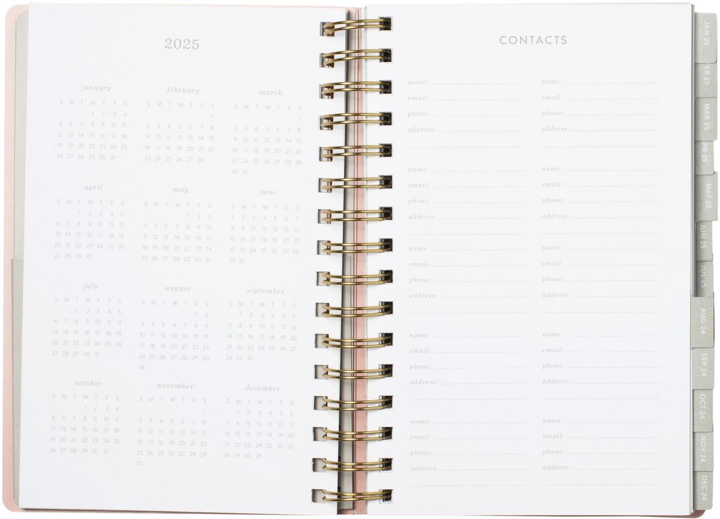 2024-2025 Fringe Retro Block 17-Month Faux Leather Spiral Weekly Planner