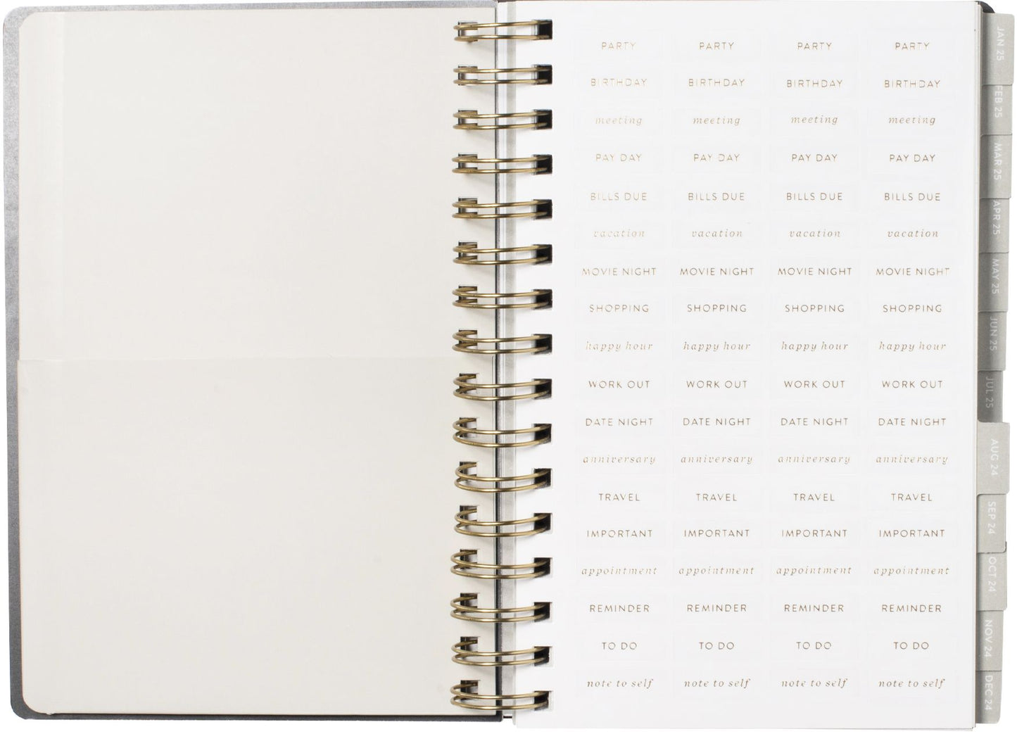 2024-2025 Fringe Vintage Skies 17-Month Faux Leather Spiral Weekly Planner