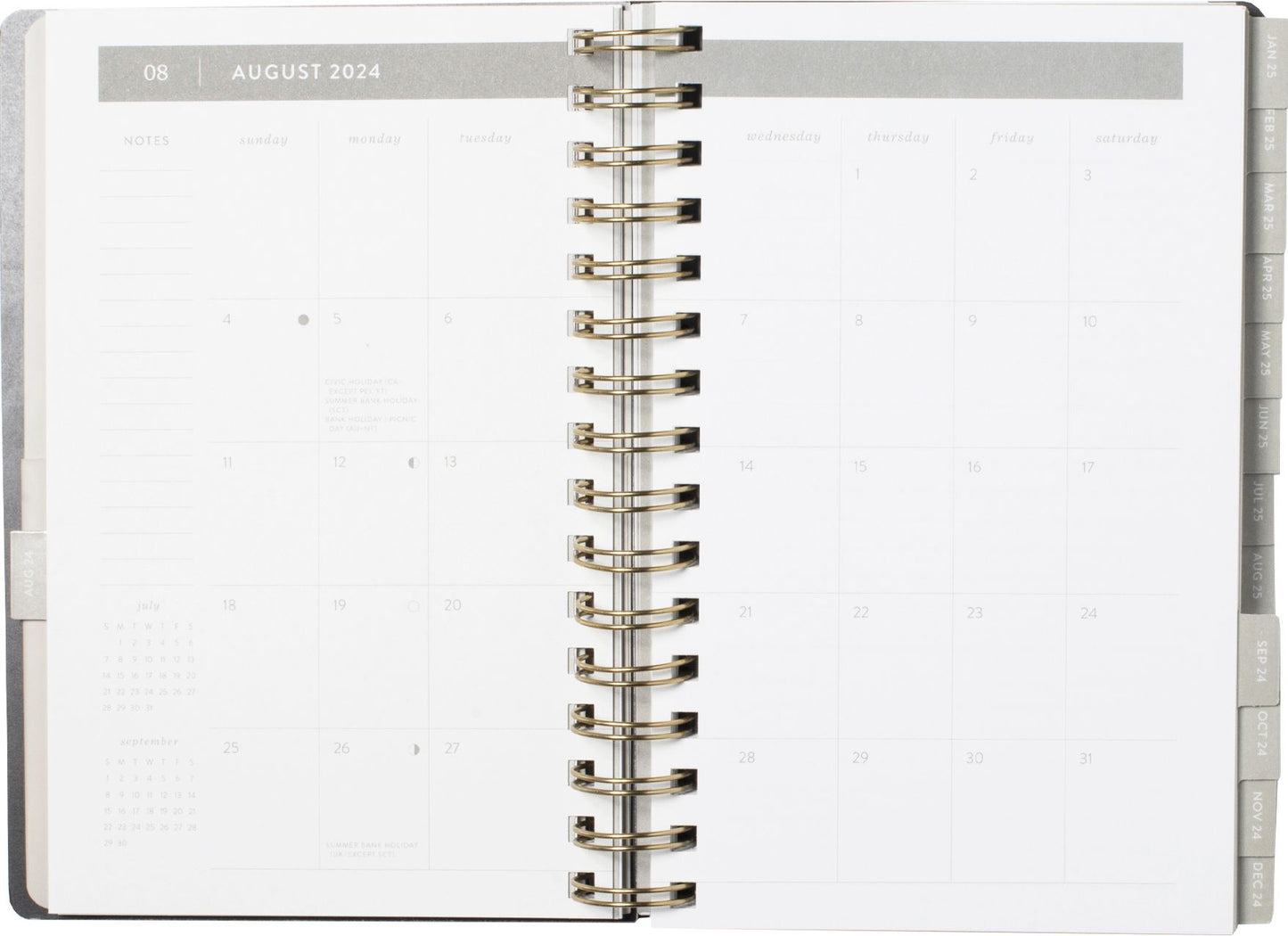 2024-2025 Fringe Vintage Skies 17-Month Faux Leather Spiral Weekly Planner