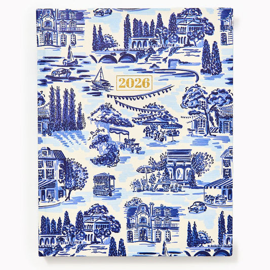 2025-2026 Paper Source French Toile Weekly Desk Planner