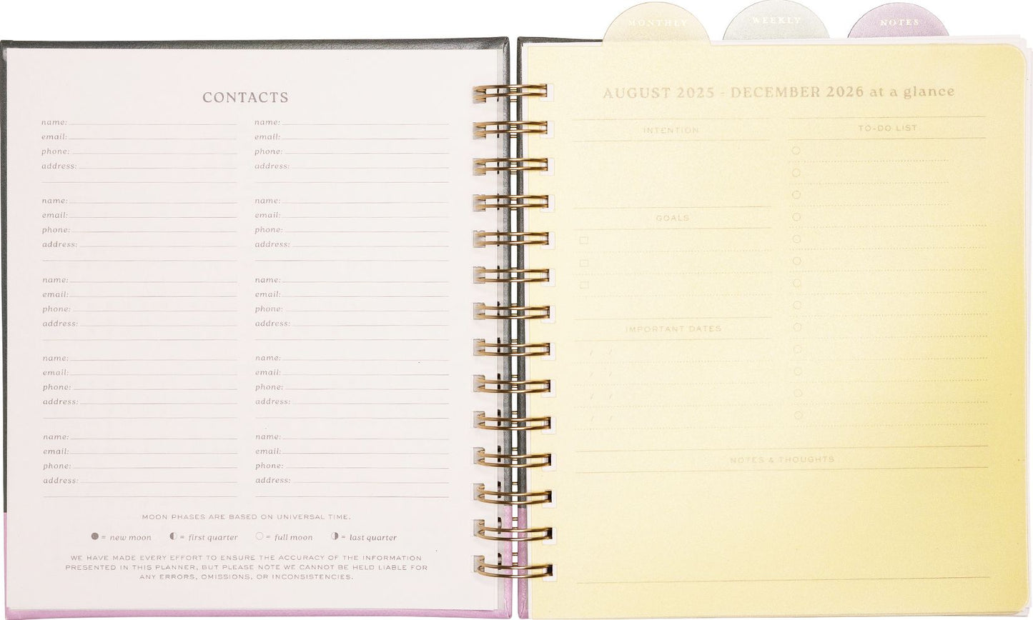 2025-2026 Green Color Block Weekly Desk Planner