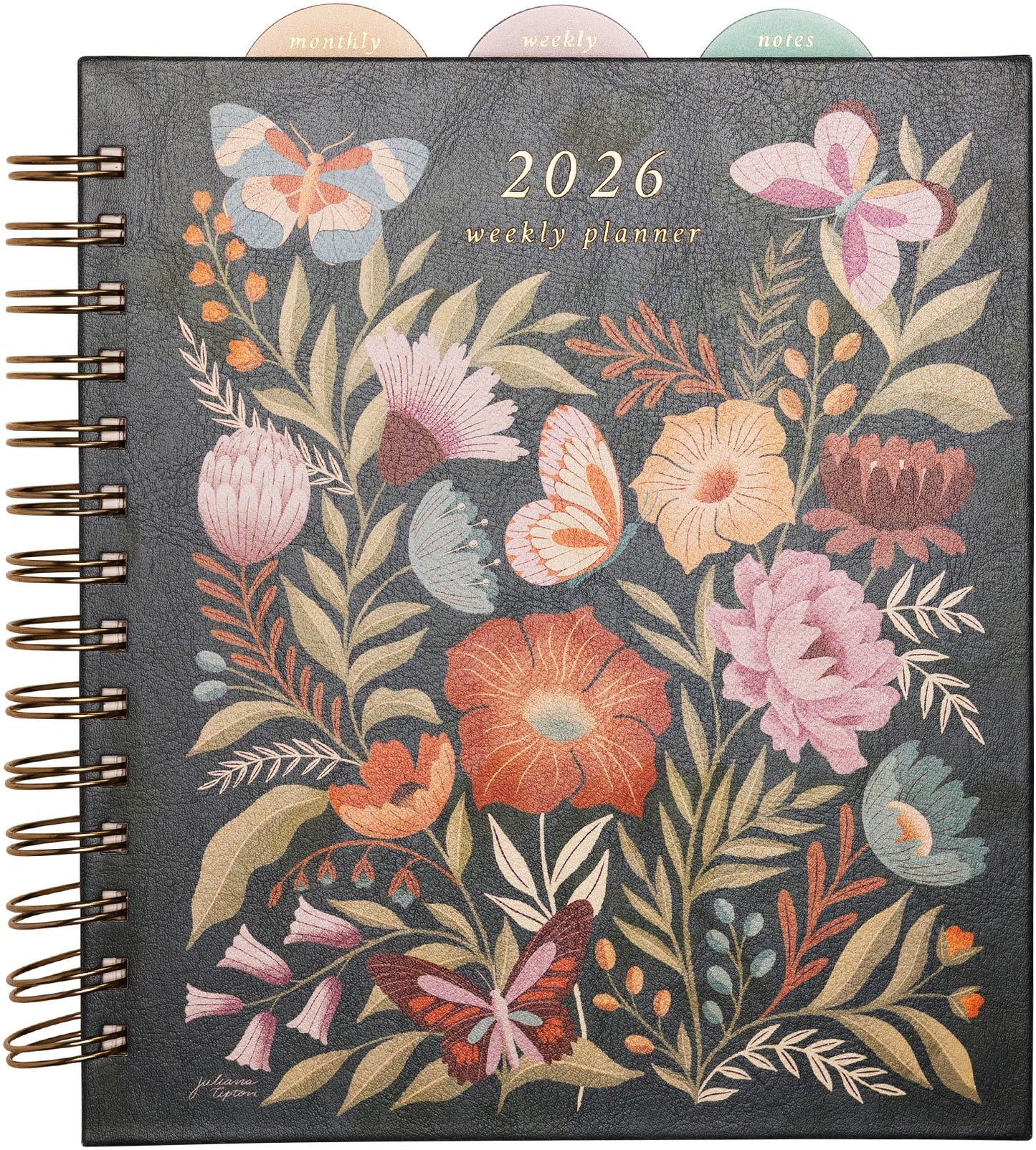 2025-2026 JT Garden Flowers Weekly Desk Planner
