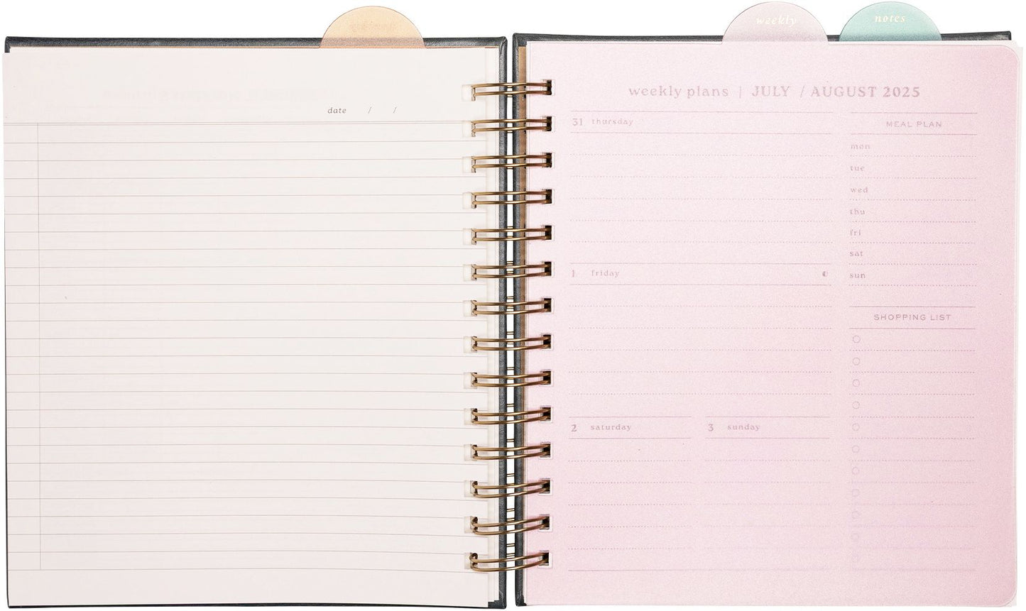 2025-2026 JT Garden Flowers Weekly Desk Planner