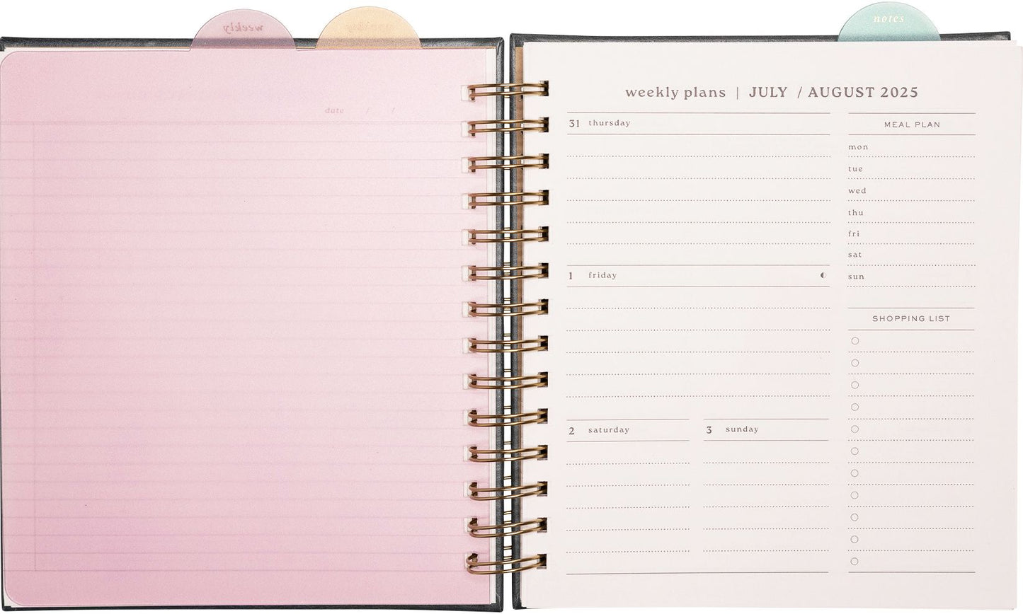 2025-2026 JT Garden Flowers Weekly Desk Planner