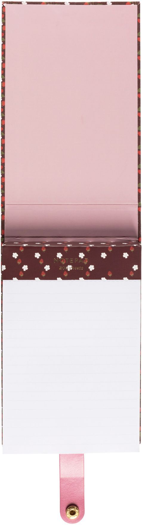 Strawberry Fields Book Cloth Notepad w Snap Closure - Exclusive