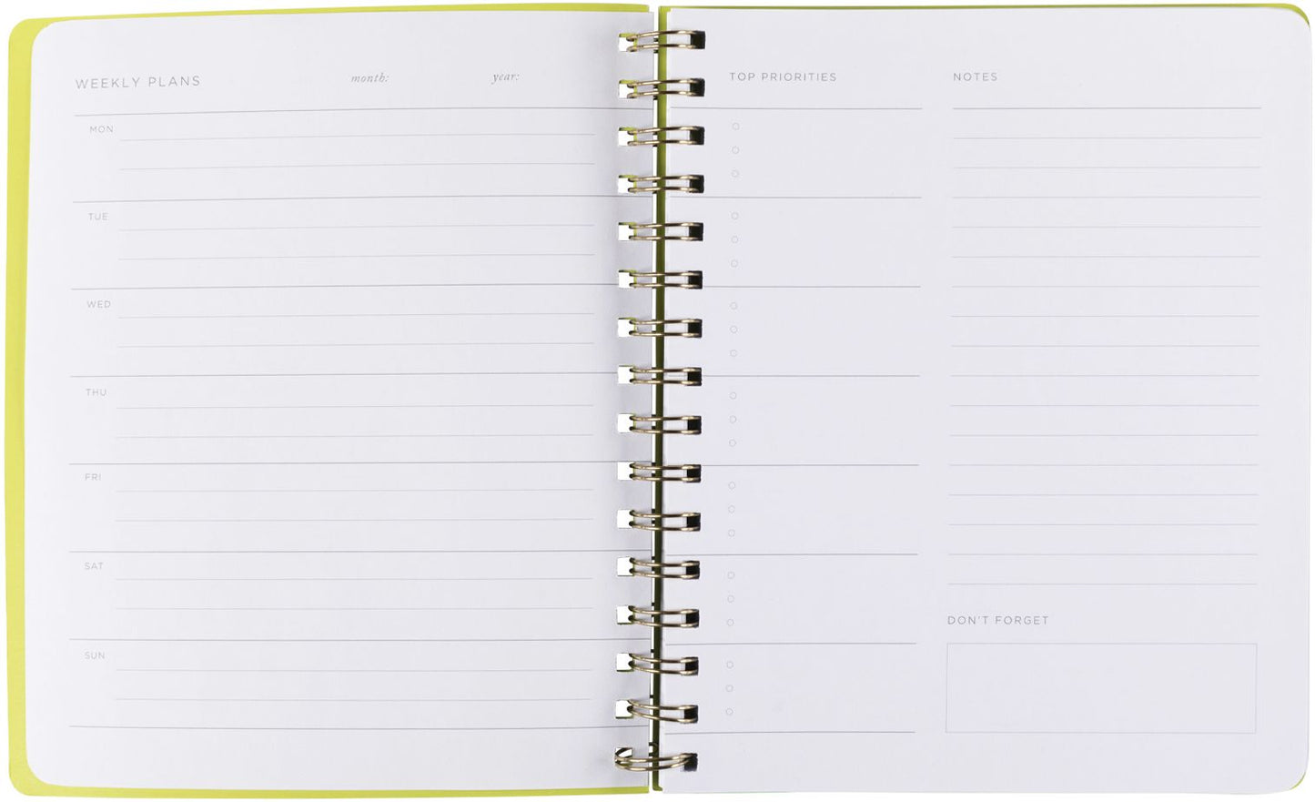 Yosemite Undated Weekly Planner