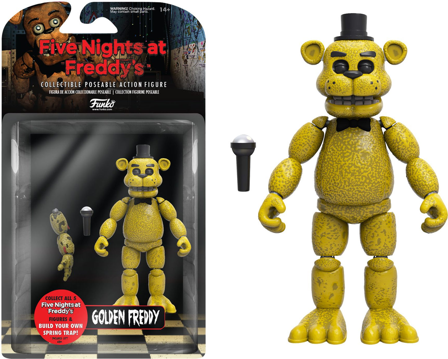 5'' Articulated Action Figure: Five Nights At Freddy's - Gold Freddy