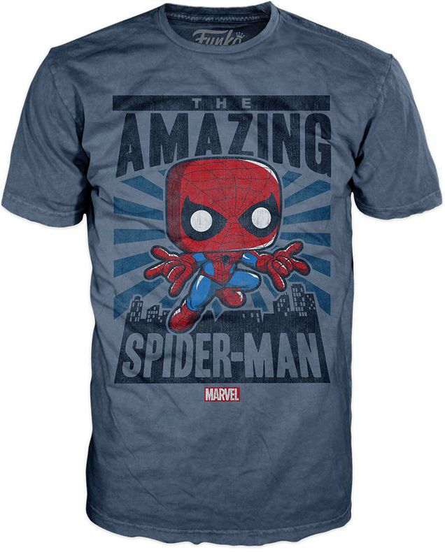 POP Tees: MARVEL - Spiderman City - LG