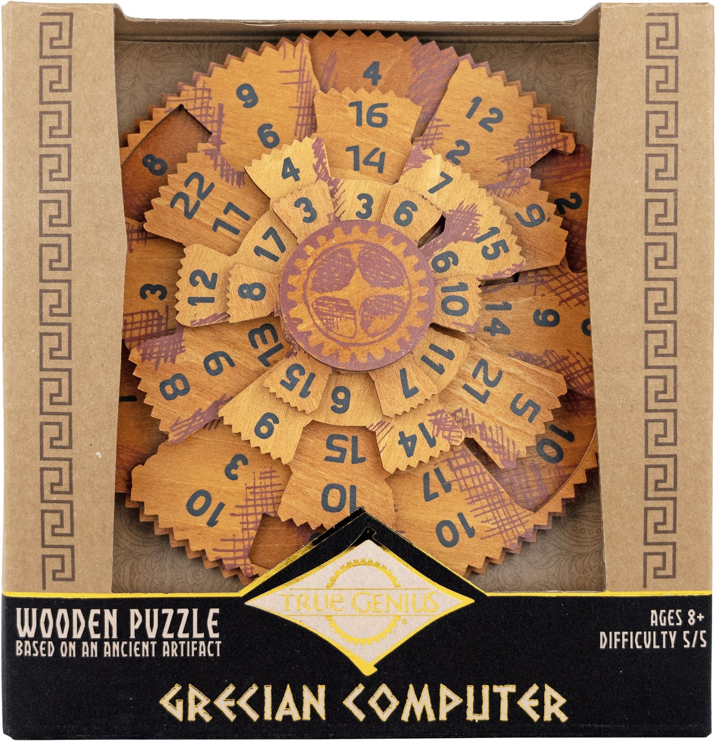 True Genius Greek Computer 2 Wooden Brainteaser Puzzle