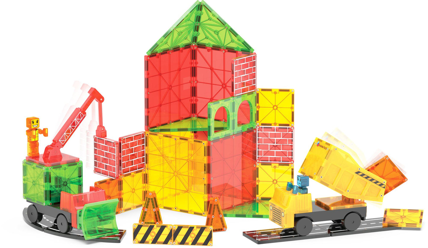 MAGNA-TILES Builder XL 50-Piece Magnetic Construction Set, The ORIGINAL Magnetic Building Brand
