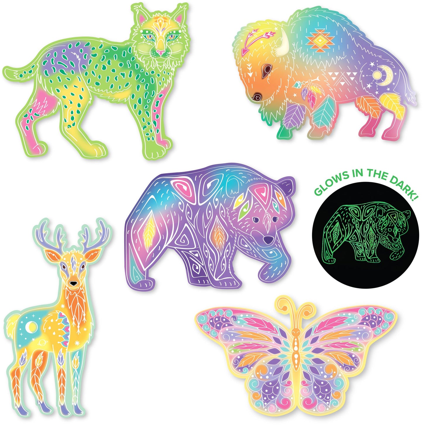 Yosemite Wildlife Glow In The Dark Watercolor Art