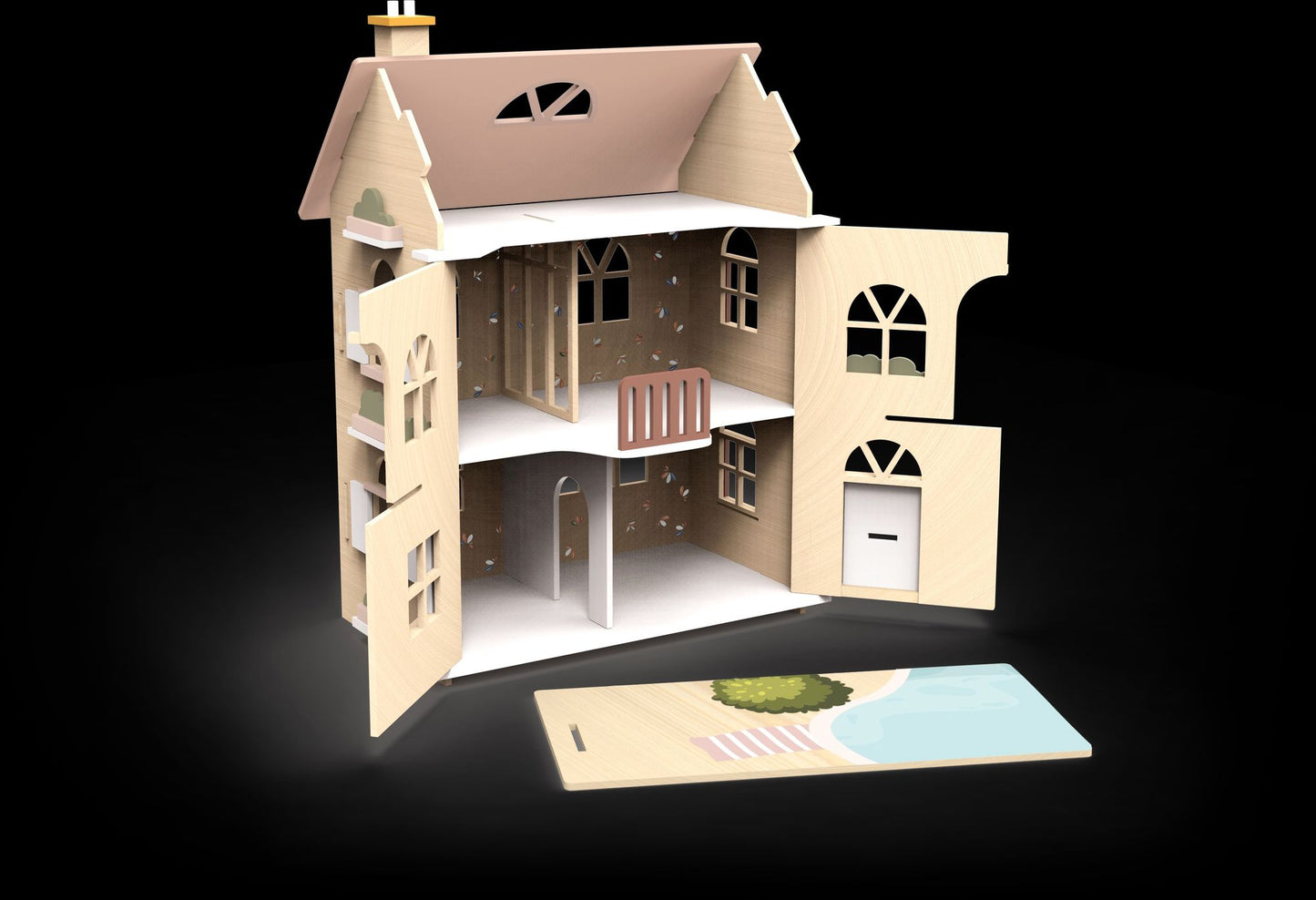 Wooden Dollhouse Cottage