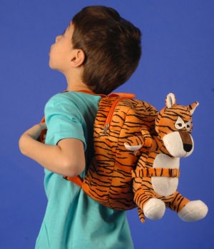 Tag Along Teddy Small Plush Backpack - Tiger