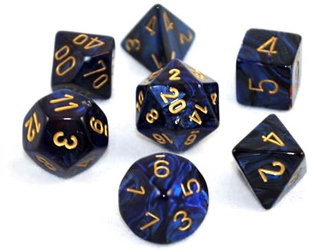Scarab Jade/gold 7 Die Set Polyhedral