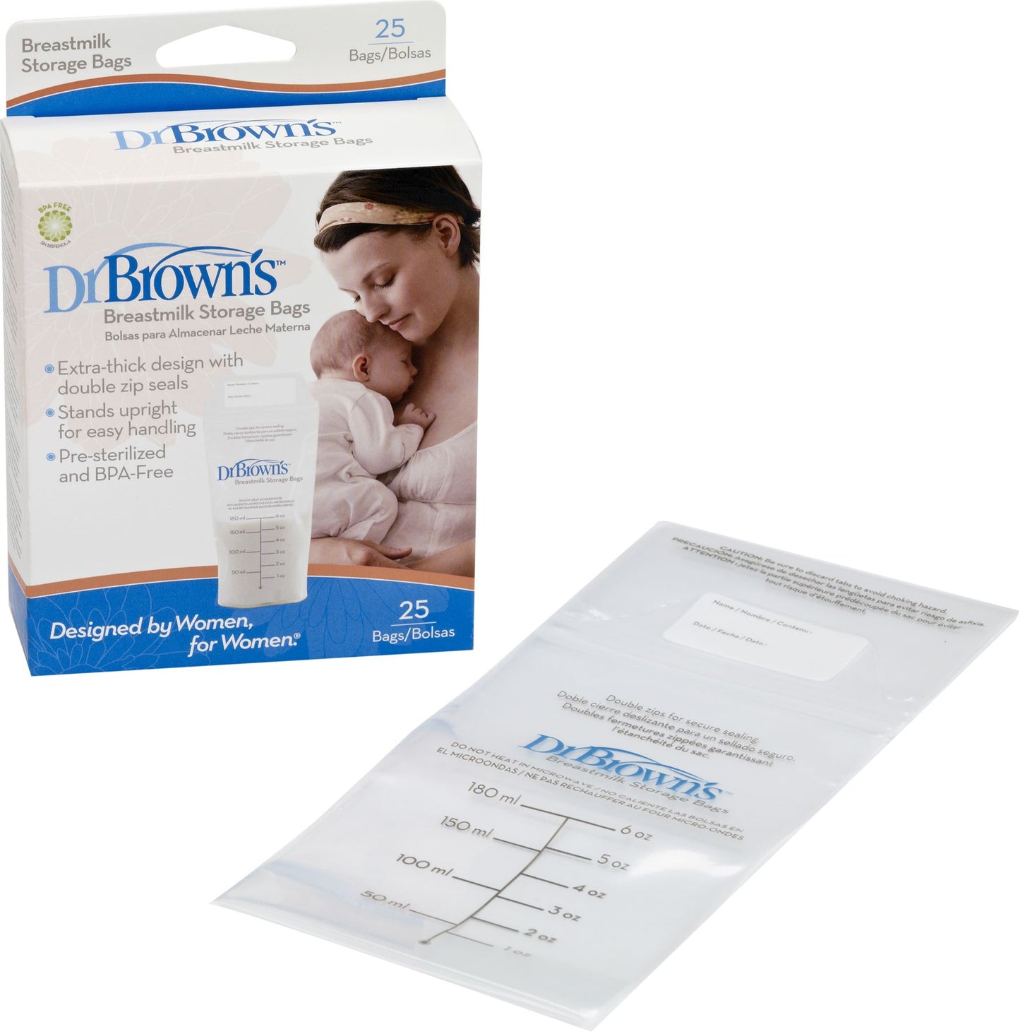 Dr. Browns Simplisse Breast Milk Storage Bags, 25ct