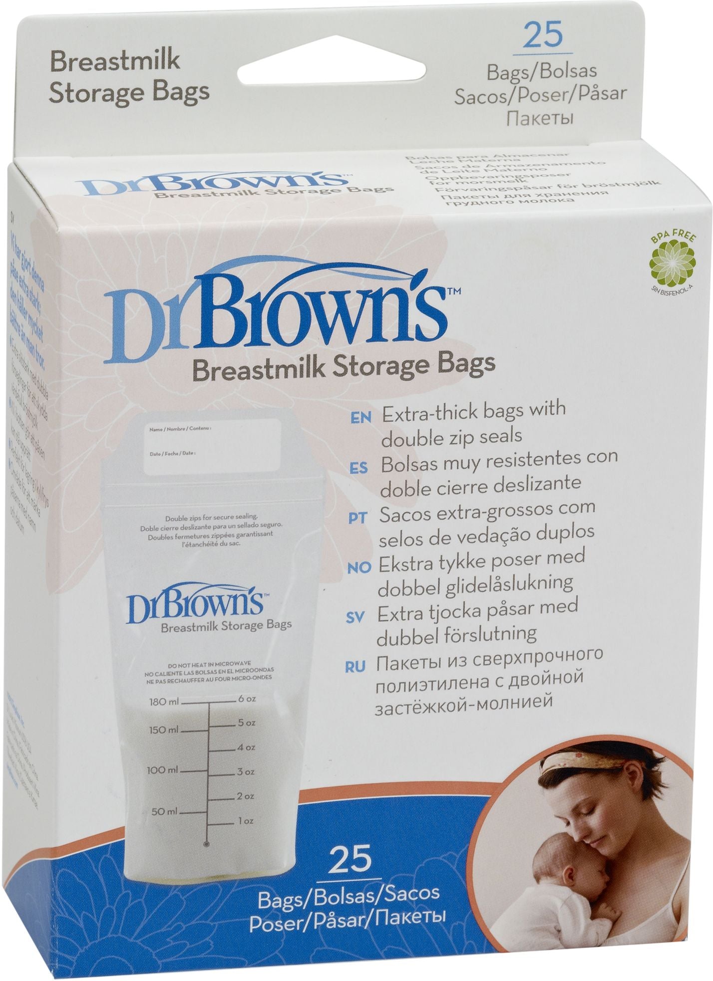 Dr. Browns Simplisse Breast Milk Storage Bags, 25ct