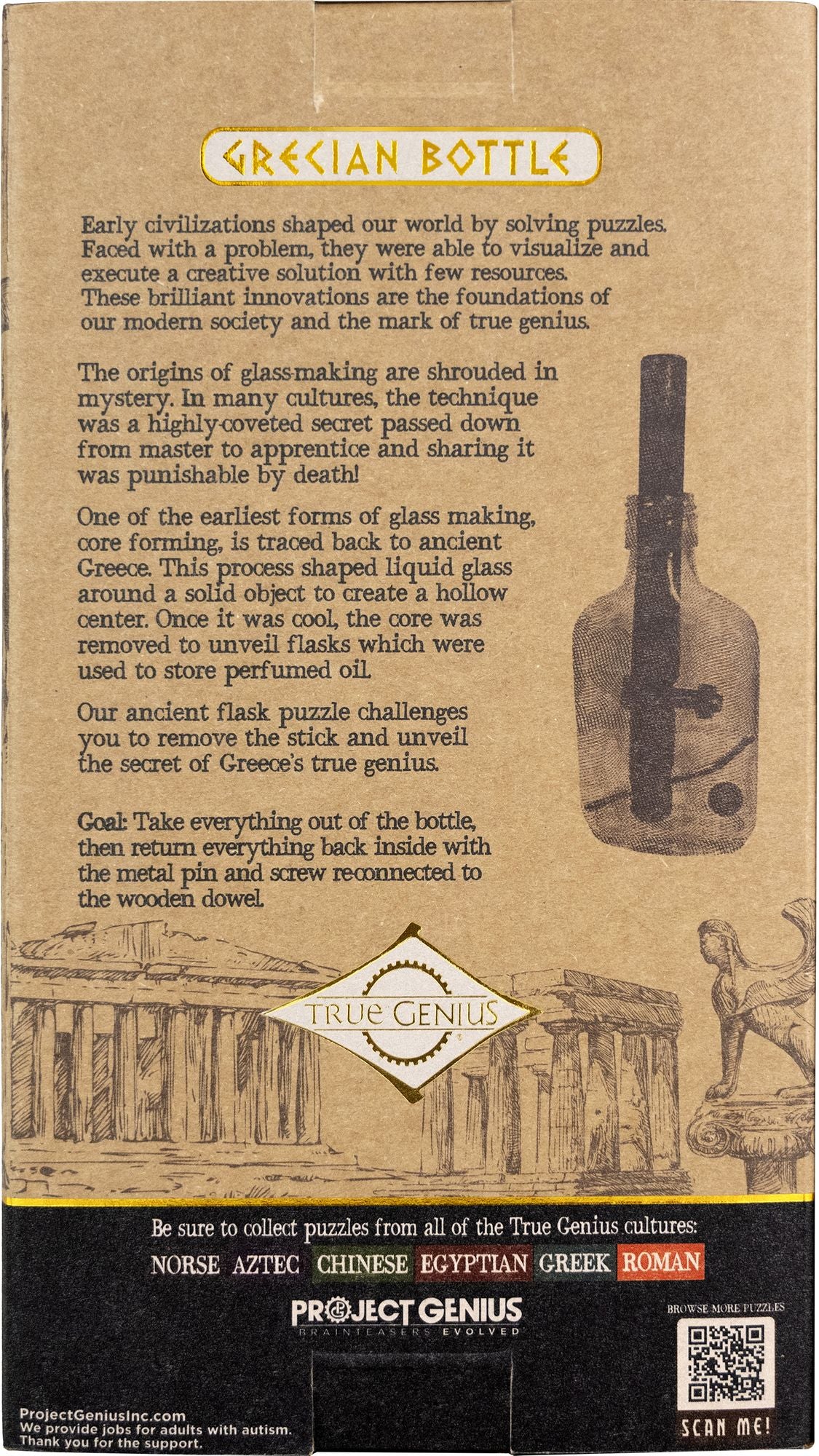 True Genius Grecian Glass Bottle Puzzle