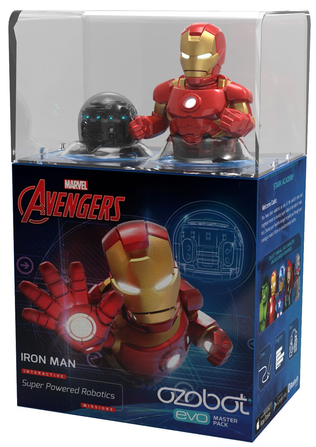 Ozobot Evo w/ Iron Man Action Skin