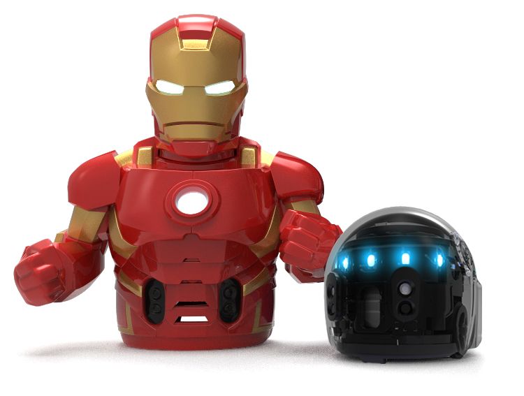 Ozobot Evo w/ Iron Man Action Skin