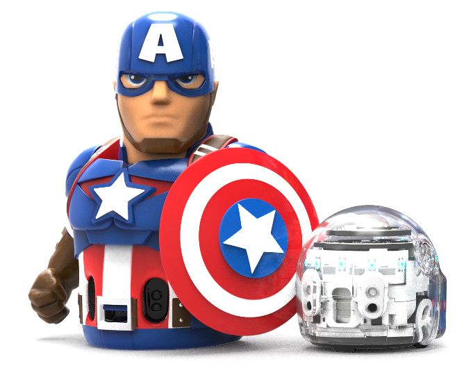 Ozobot Evo w/ Captain America Action Skin