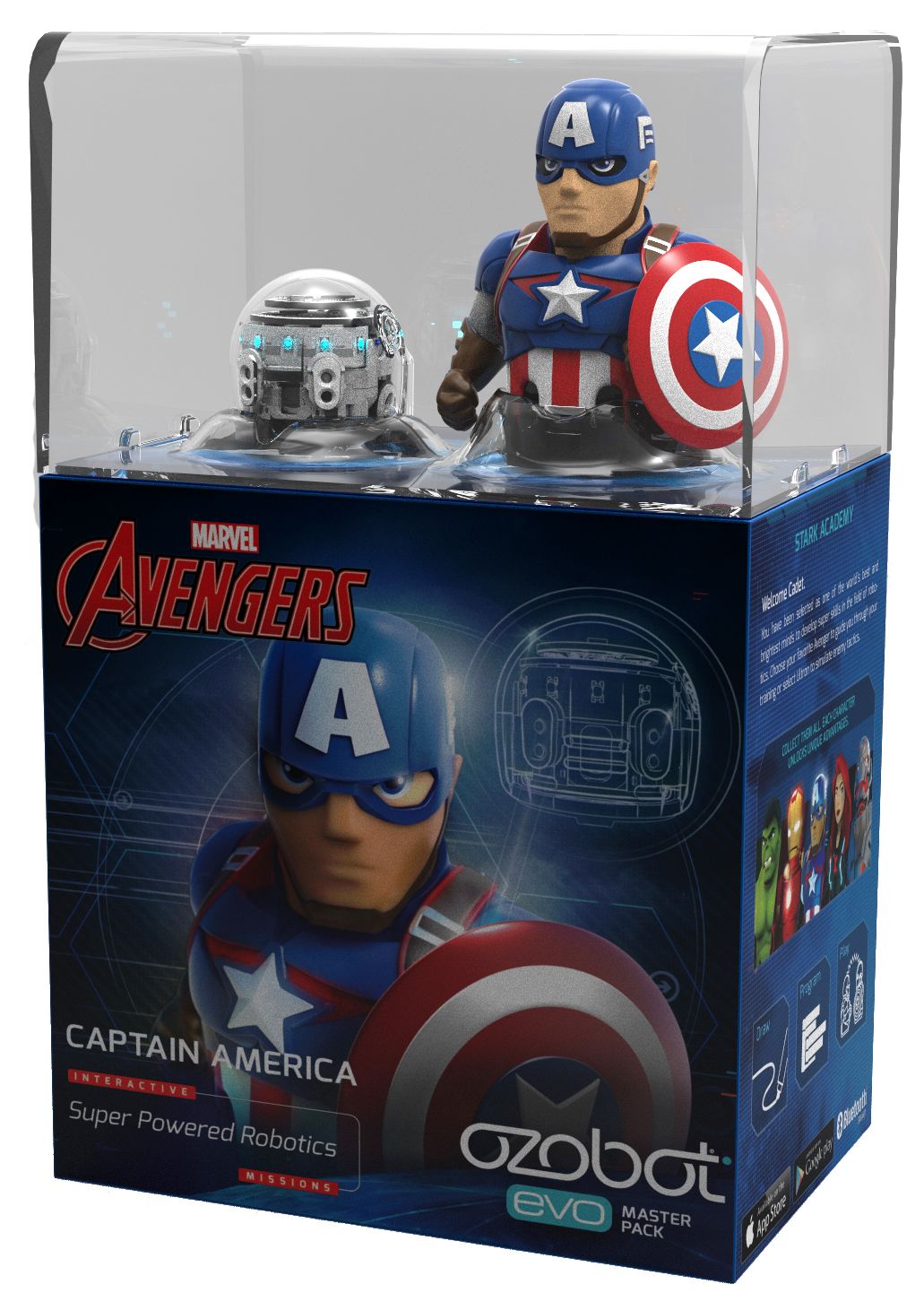 Ozobot Evo w/ Captain America Action Skin