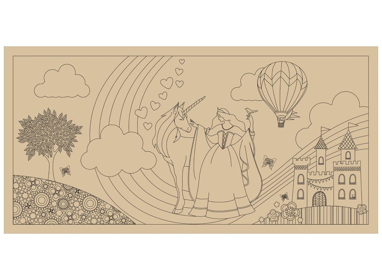 Lullubee Giant Coloring Mural - Perfect Princess