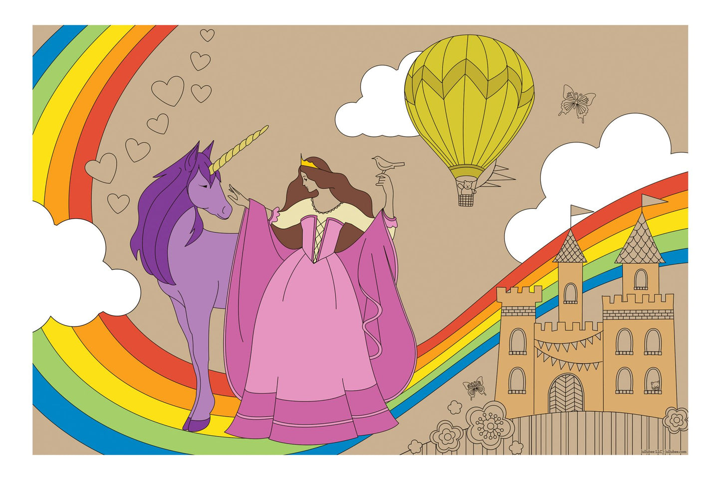 Lullubee Giant Coloring Mural - Perfect Princess