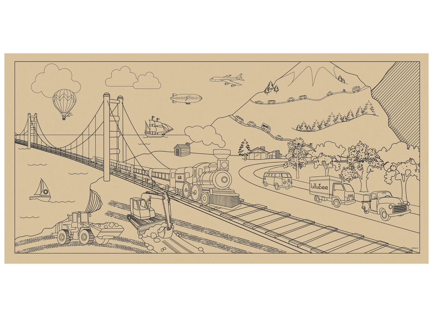 Lullubee Giant Coloring Mural - On The Go