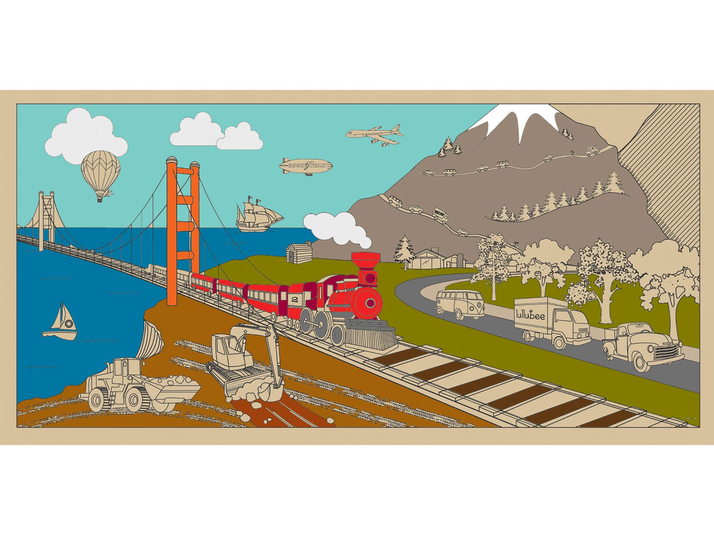 Lullubee Giant Coloring Mural - On The Go
