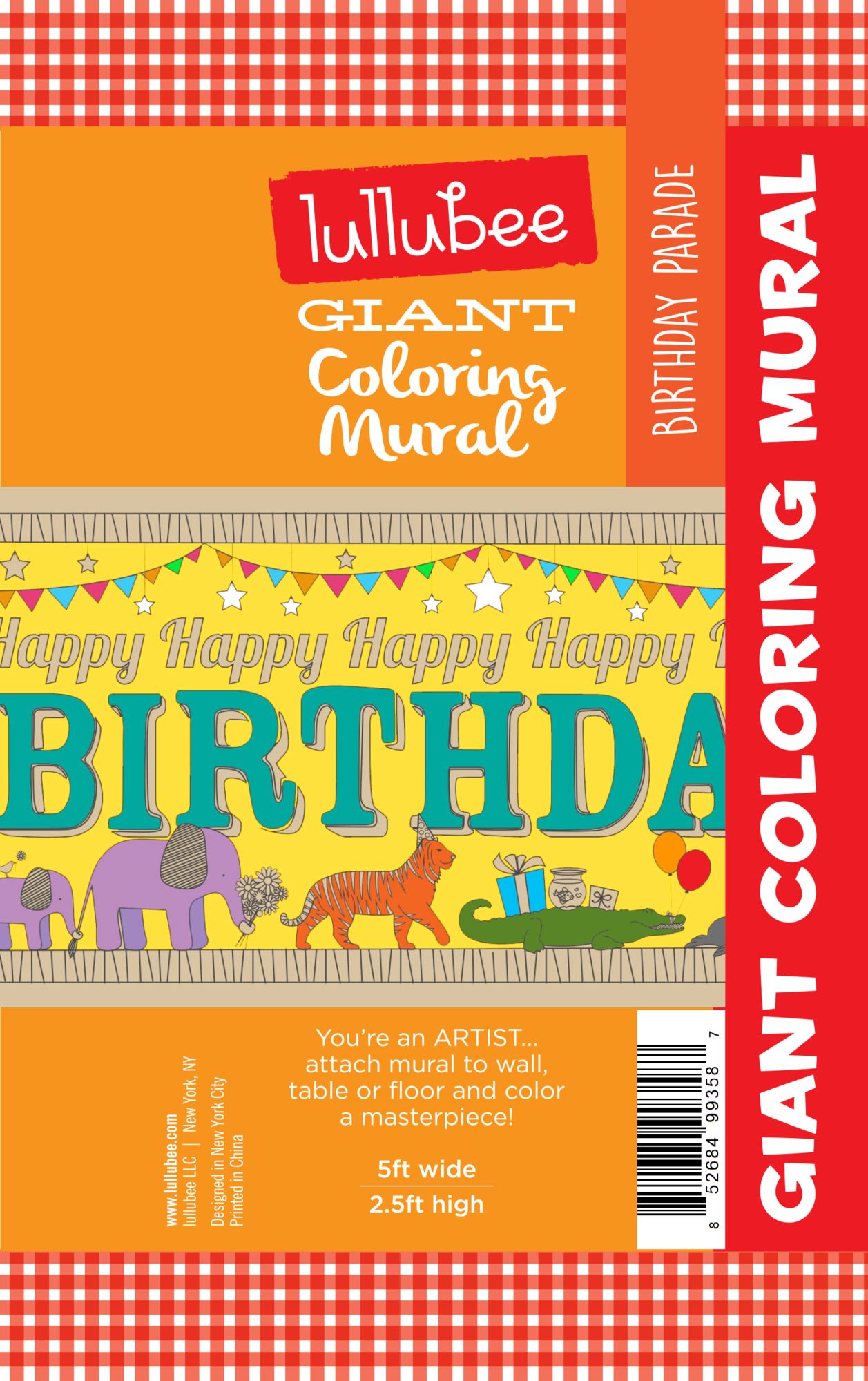 Lullubee Giant Coloring Mural - Birthday Parade