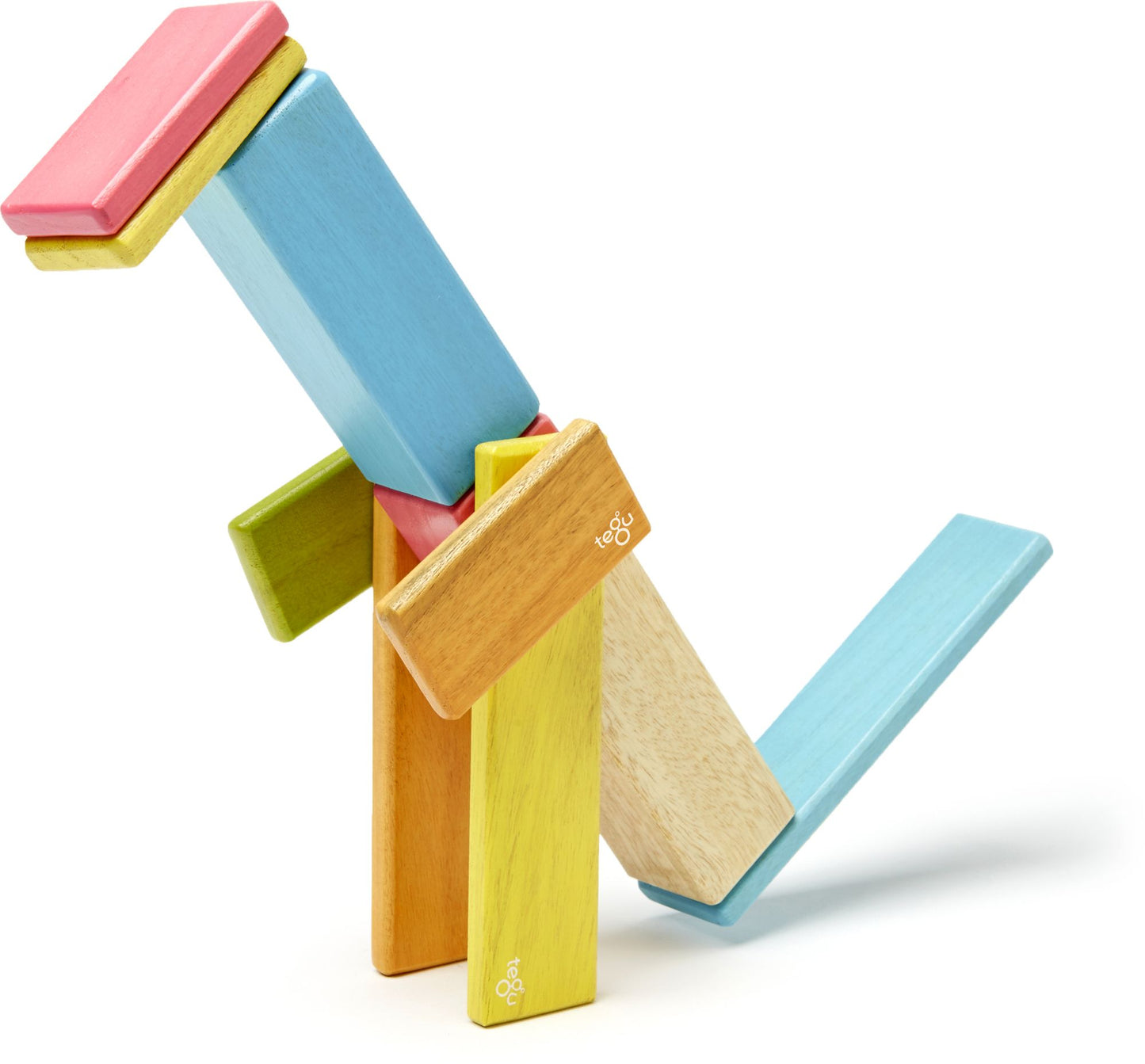 14 Piece Tegu Magnetic Wooden Block Set, Tints