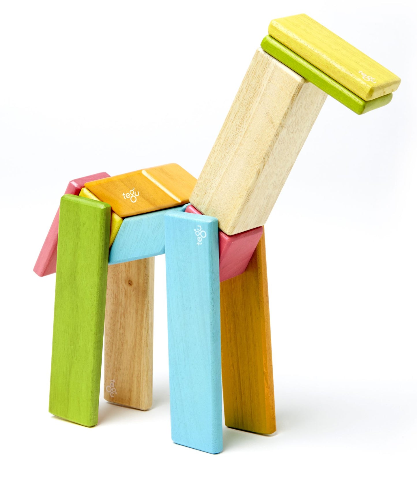 14 Piece Tegu Magnetic Wooden Block Set, Tints