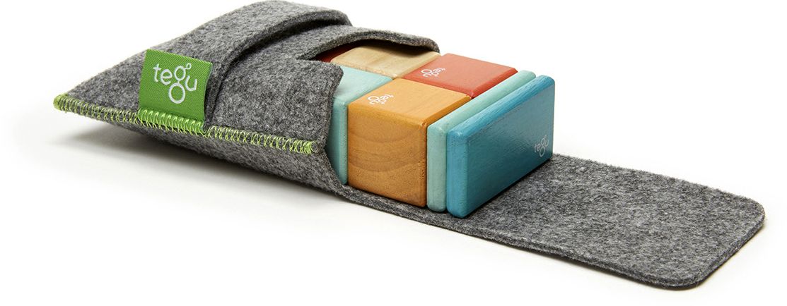 8 Piece Tegu Magnetic Wooden Block Set, Sunset