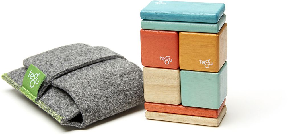 8 Piece Tegu Magnetic Wooden Block Set, Sunset